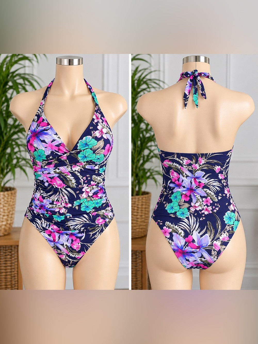 MOONTIDE Swimwear Floral Print 1 Piece size 4